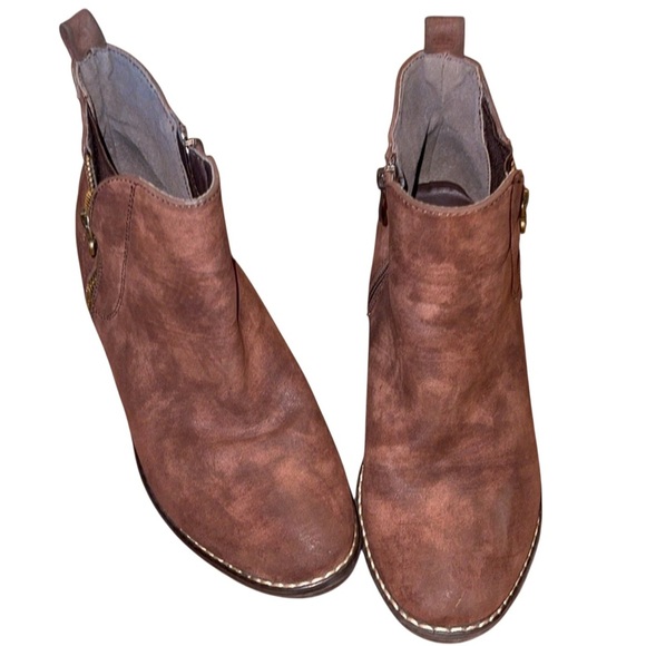 🌹Pierre Dumas Zita Brown Ankle Boots - Picture 1 of 6